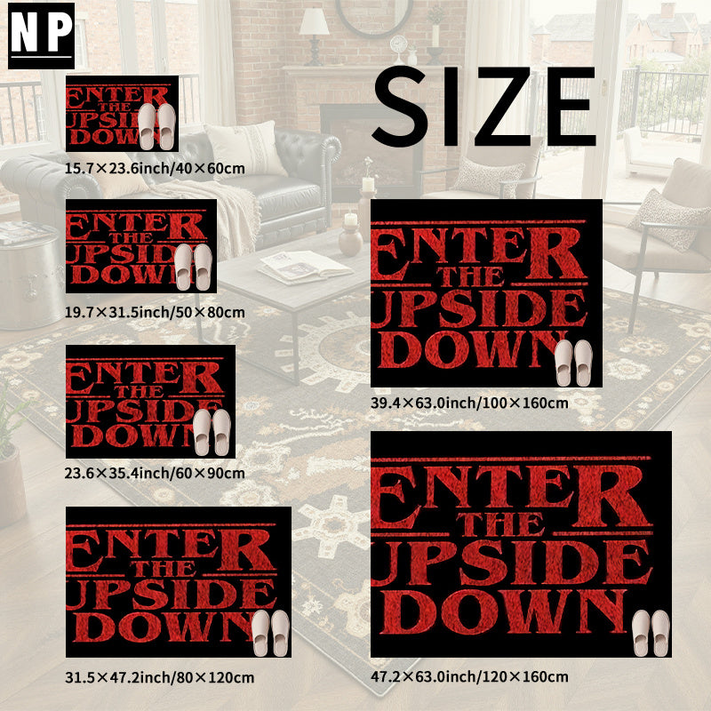 Tapis “Enter The Upside Down” – Rectangulaire, Antidérapant, 5 mm