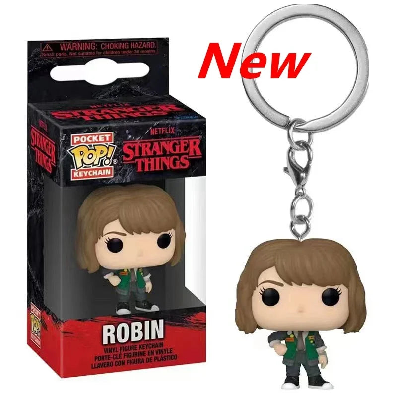 Funko Pocket POP Stranger Things – Eleven, Barb, Dustin, Robin & Steve | Porte-Clés Collector 4 cm