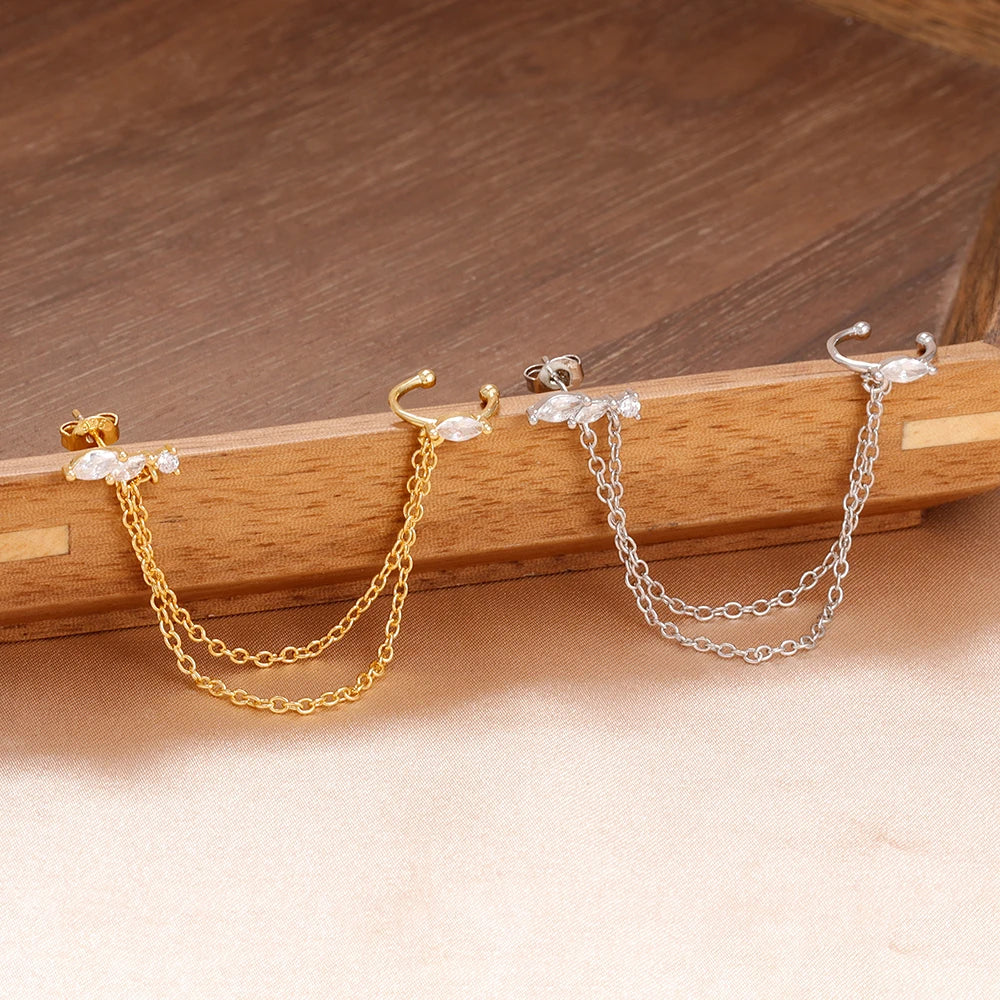 boucles d’oreilles longues waterproof zircon