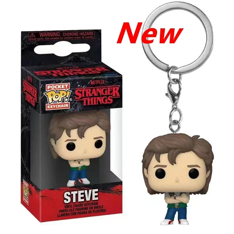 Funko Pocket POP Stranger Things – Eleven, Barb, Dustin, Robin & Steve | Porte-Clés Collector 4 cm