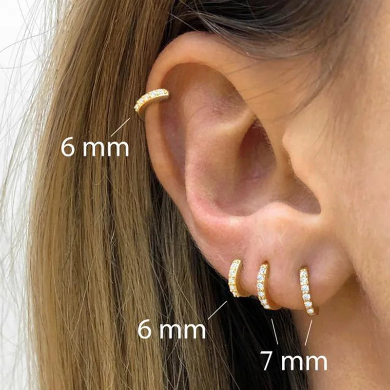 mini créoles acier inox oreille accumulation femme style piercing