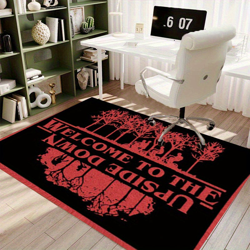 Tapis “Welcome to the Upside Down” – Carré en Polyester